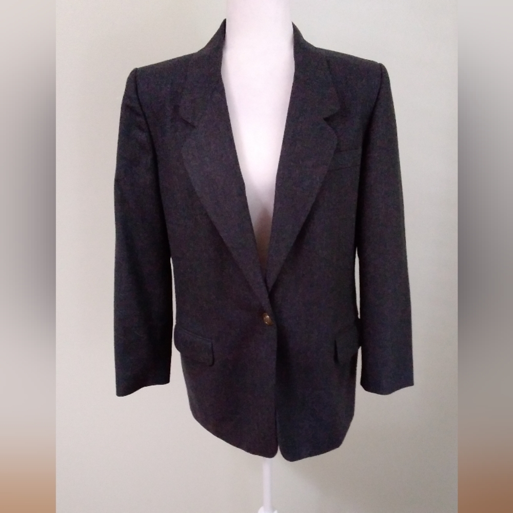 Classic Women's Dark Gray Single-Button Blazer
